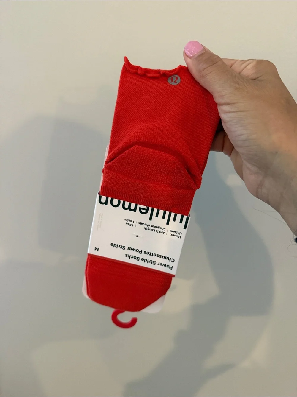 lululemon athletica unisex woman’s Men's Red Low-Cut Athletic Socks